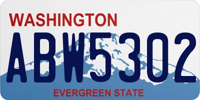 WA license plate ABW5302
