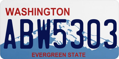 WA license plate ABW5303