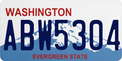 WA license plate ABW5304