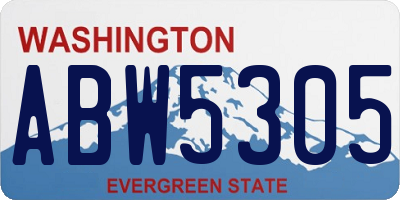 WA license plate ABW5305
