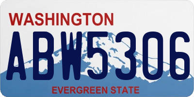 WA license plate ABW5306