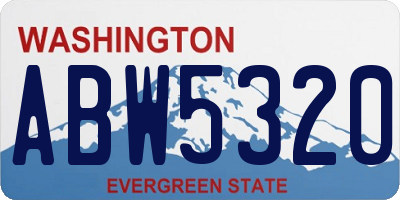 WA license plate ABW5320