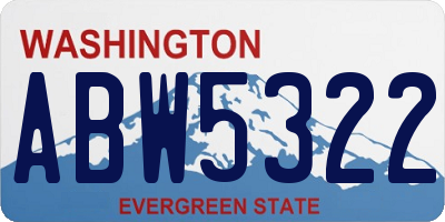 WA license plate ABW5322