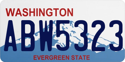 WA license plate ABW5323