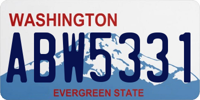 WA license plate ABW5331