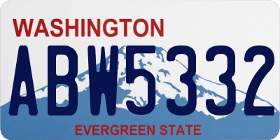 WA license plate ABW5332