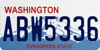 WA license plate ABW5336