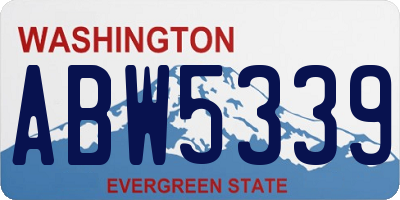 WA license plate ABW5339