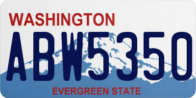 WA license plate ABW5350