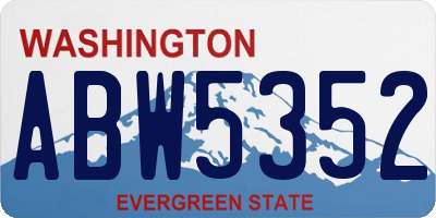 WA license plate ABW5352