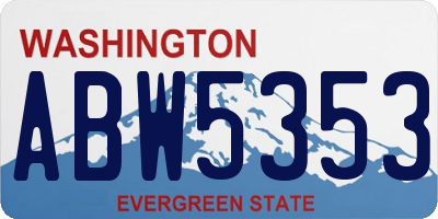 WA license plate ABW5353