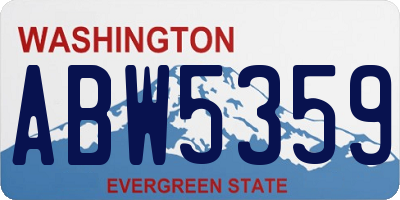 WA license plate ABW5359