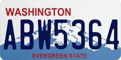 WA license plate ABW5364