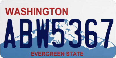 WA license plate ABW5367