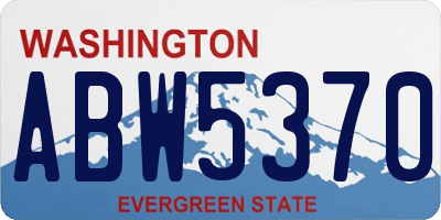 WA license plate ABW5370