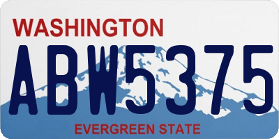 WA license plate ABW5375
