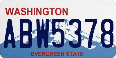 WA license plate ABW5378