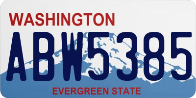 WA license plate ABW5385