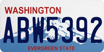 WA license plate ABW5392