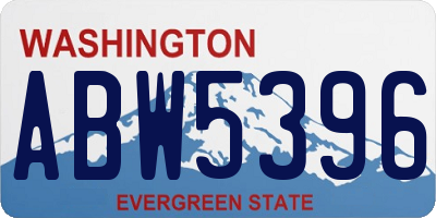 WA license plate ABW5396