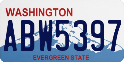 WA license plate ABW5397