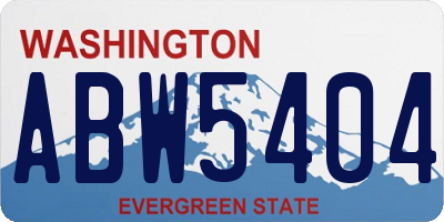 WA license plate ABW5404
