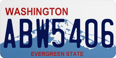 WA license plate ABW5406