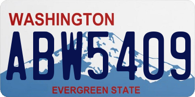 WA license plate ABW5409