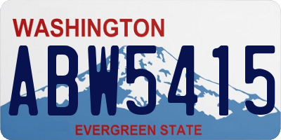 WA license plate ABW5415
