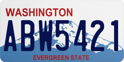 WA license plate ABW5421