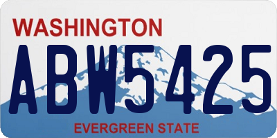 WA license plate ABW5425