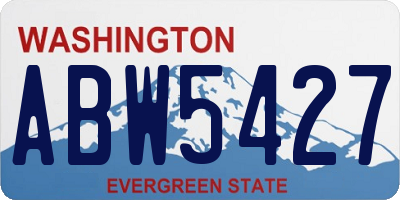 WA license plate ABW5427