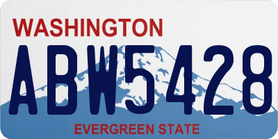 WA license plate ABW5428
