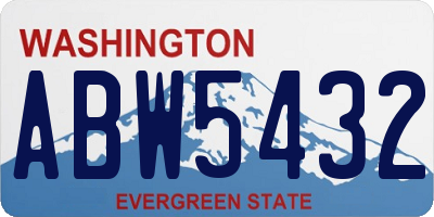 WA license plate ABW5432