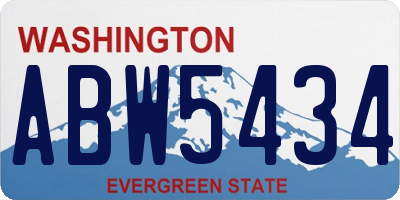 WA license plate ABW5434