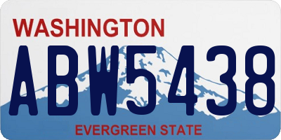 WA license plate ABW5438