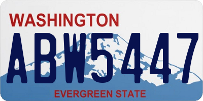 WA license plate ABW5447