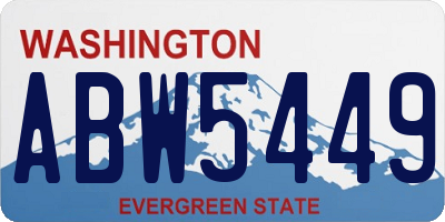 WA license plate ABW5449