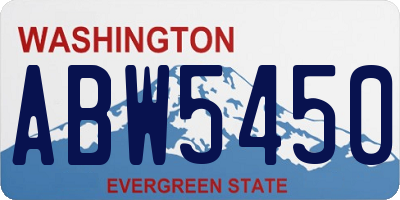 WA license plate ABW5450