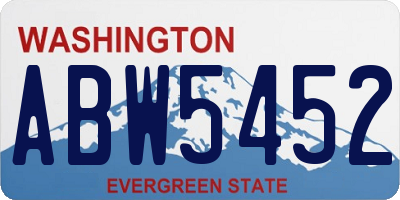 WA license plate ABW5452
