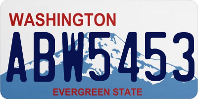 WA license plate ABW5453