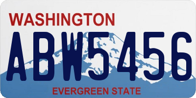 WA license plate ABW5456