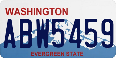 WA license plate ABW5459