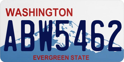 WA license plate ABW5462