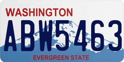 WA license plate ABW5463
