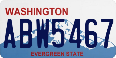 WA license plate ABW5467