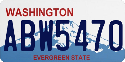 WA license plate ABW5470