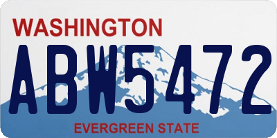 WA license plate ABW5472