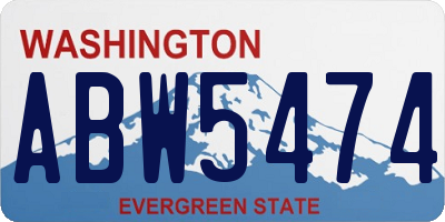 WA license plate ABW5474