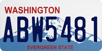 WA license plate ABW5481